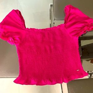 Guess hot pink crop top  Size L